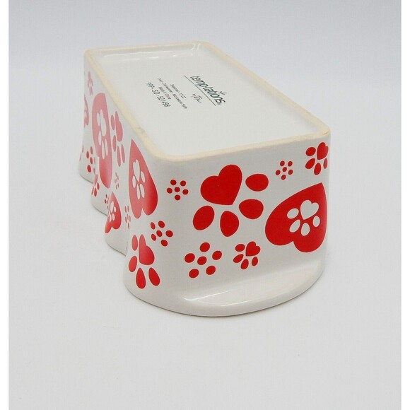 Temp-Tations By Tara Dog Paws Small Loaf Pan Red Bakeware 12 Oz Hearts Prints - Picture 7 of 10